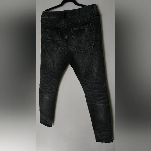 American Eagle Outfitters Black Distressed Skinny Jeans - Picture 3 of 4
